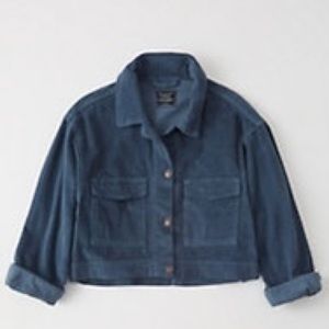 Cropped blue corduroy jacket
